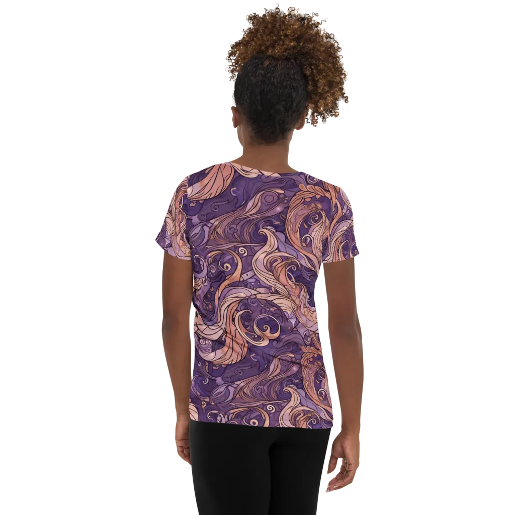 Amethyst Plume on Women's Athletic T-Shirt — Back