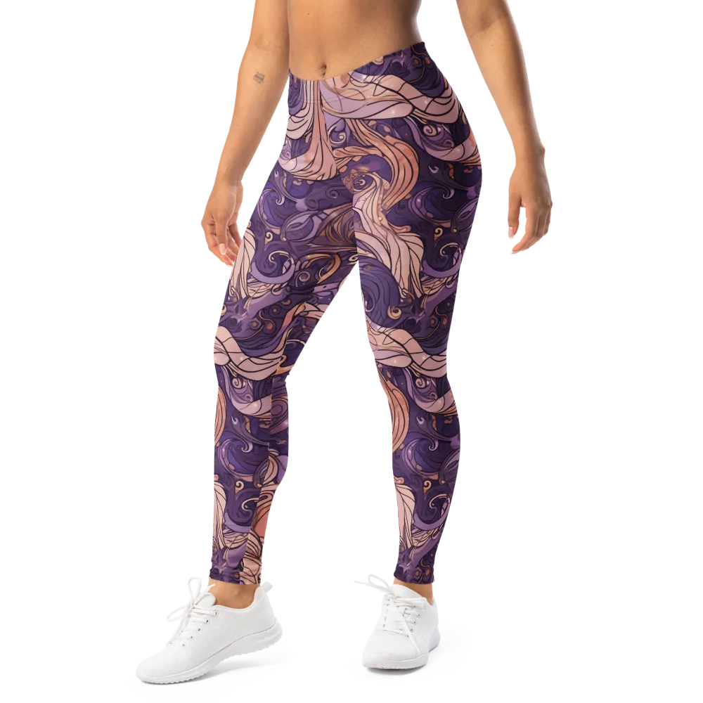Amethyst Plume on Leggings — Left Front