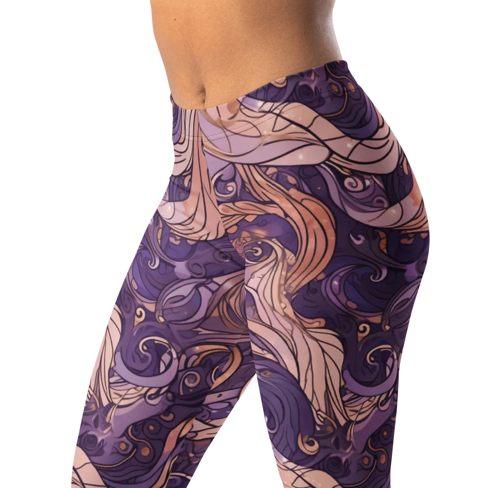 Amethyst Plume on Leggings — Left Front
