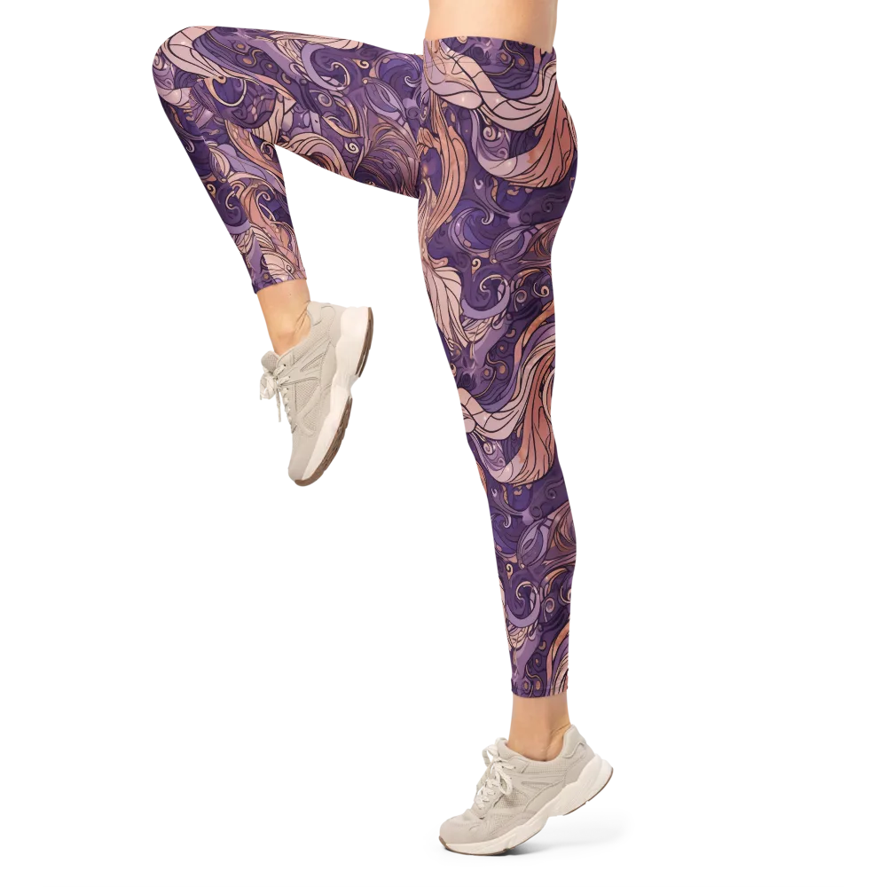 Amethyst Plume on Leggings — Left