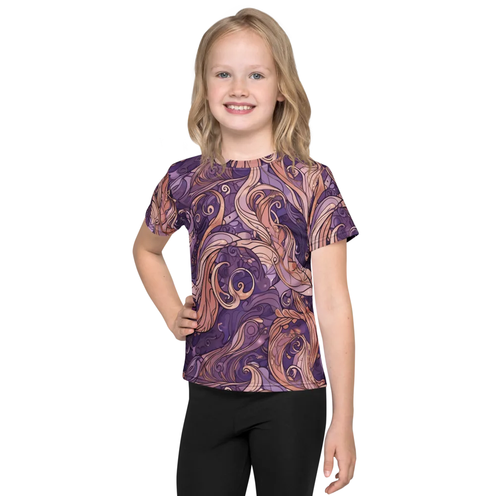 Amethyst Plume on Kids Crew Neck T-Shirt — Front