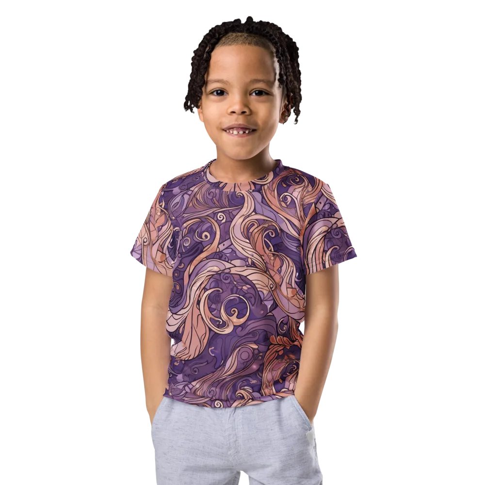 Amethyst Plume on Kids Crew Neck T-Shirt — Front