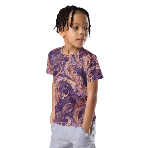 Amethyst Plume on a Kids Crew Neck T-Shirt