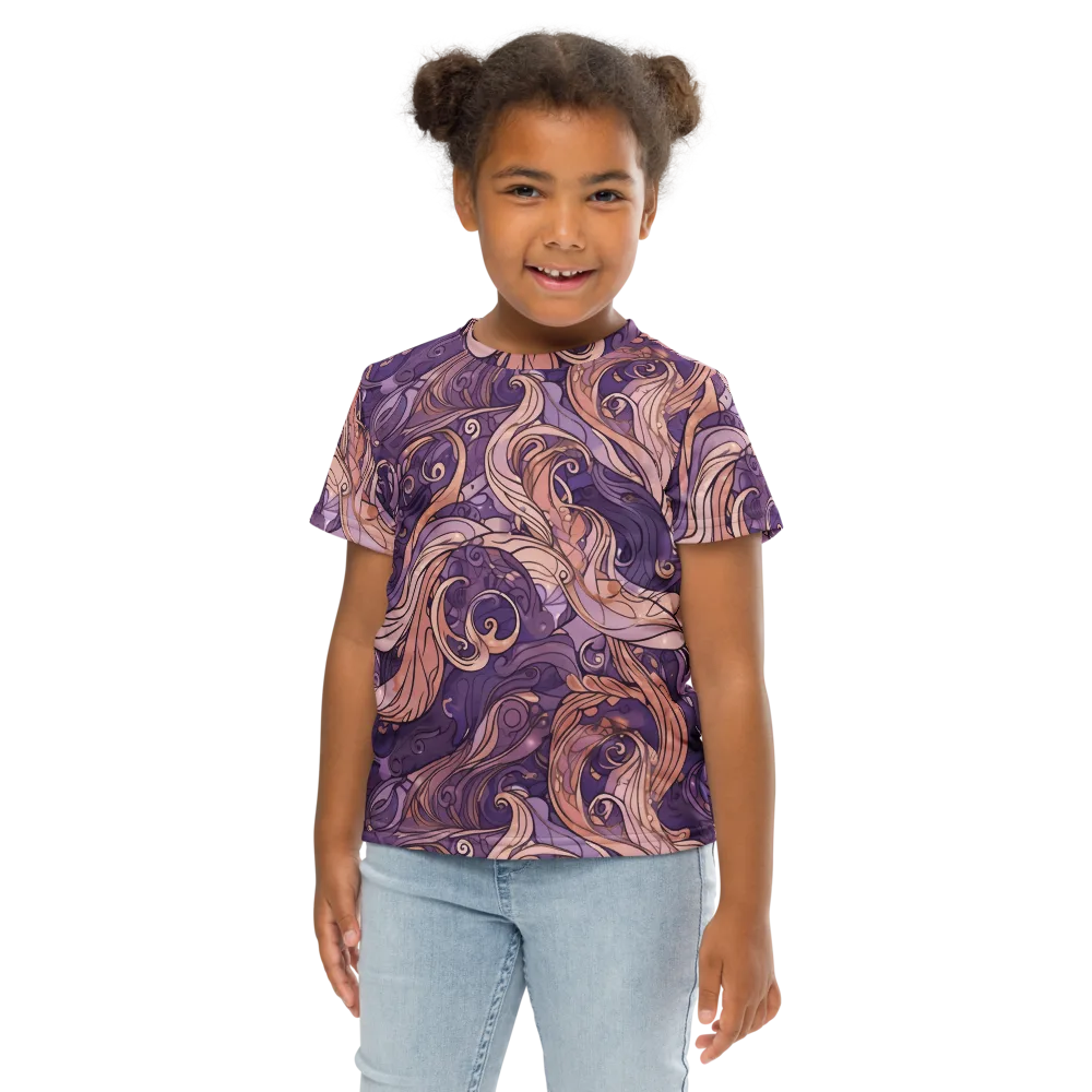 Amethyst Plume on Kids Crew Neck T-Shirt — Front