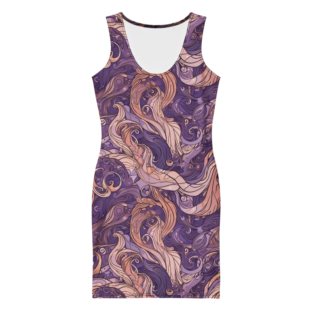 Amethyst Plume on Bodycon Dress — Front