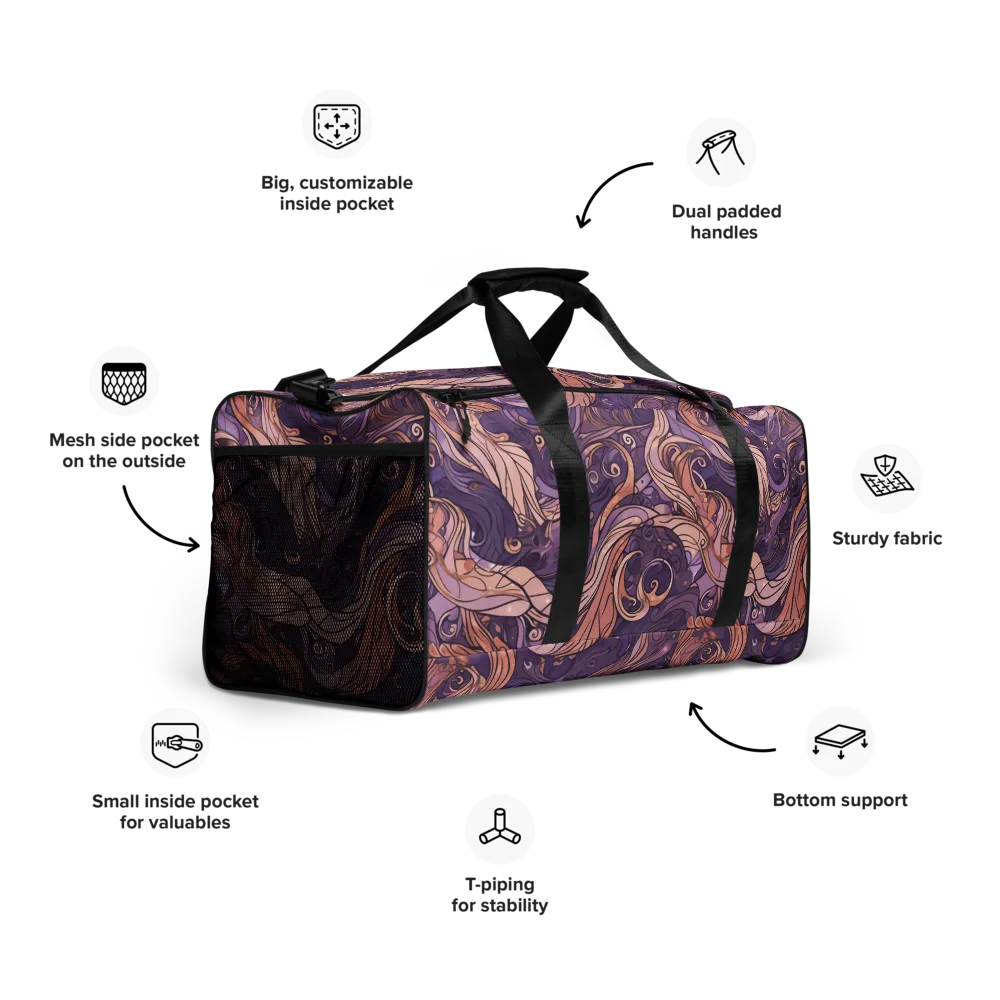 Amethyst Plume on Duffle Bag — Right Front