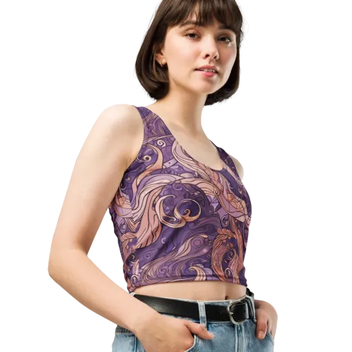 Amethyst Plume on a Crop Top