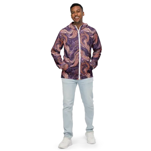 Amethyst Plume on a Men's Windbreaker