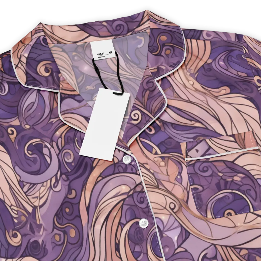Amethyst Plume on Women's Short Sleeve Pajama Top — Product details