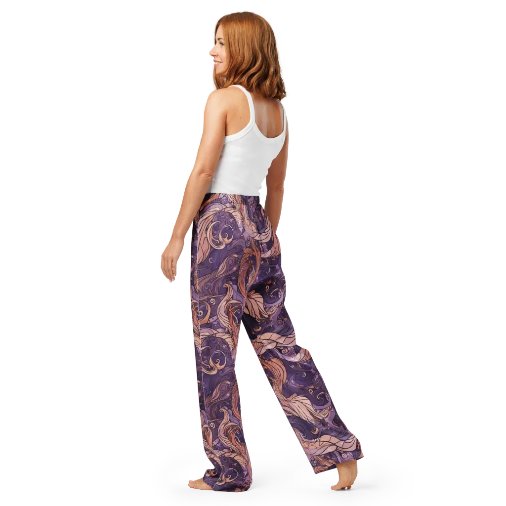 Amethyst Plume on Women's Pajama Pants — Back