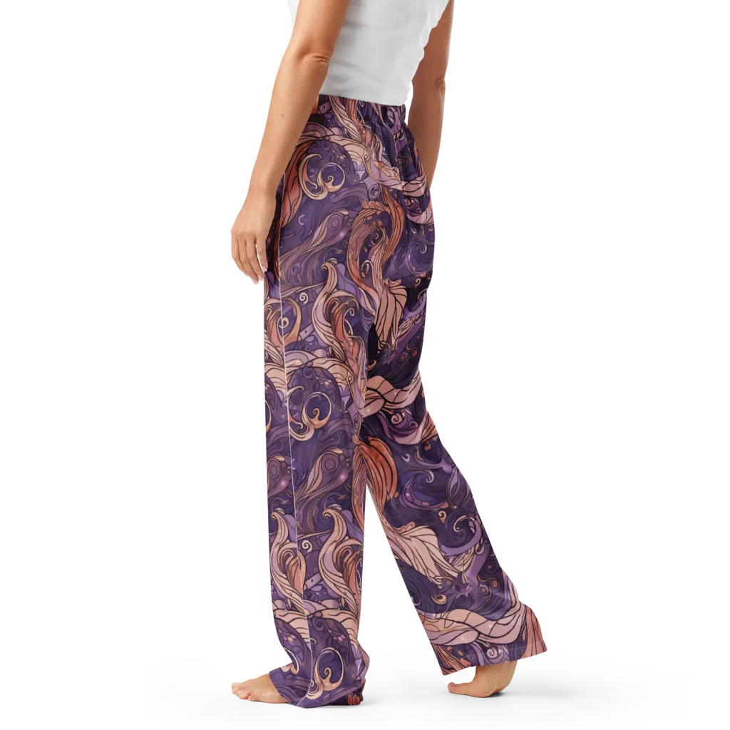 Amethyst Plume on Women's Pajama Pants — Left