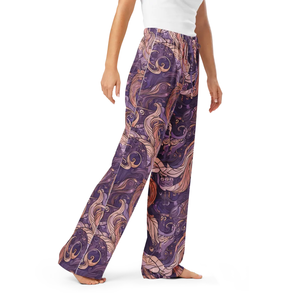 Amethyst Plume on Women's Pajama Pants — Right Front