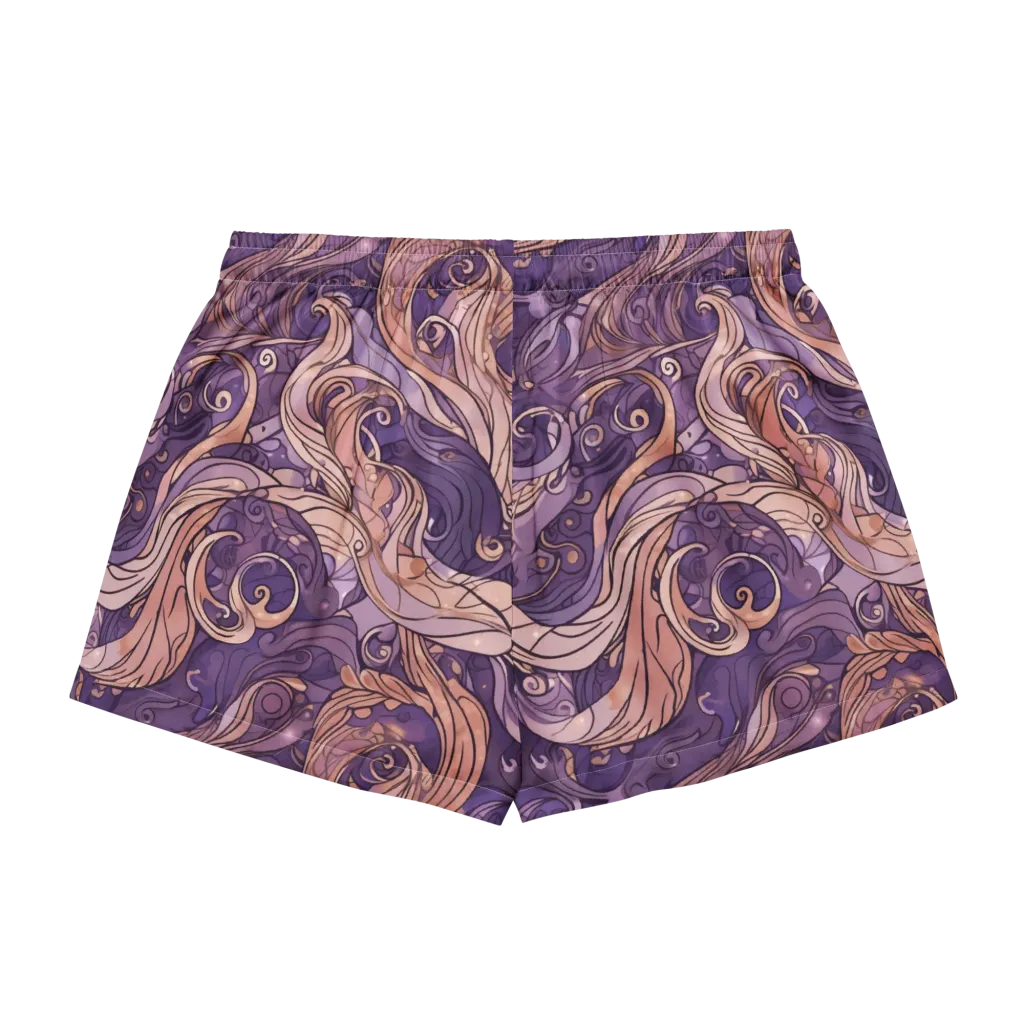 Amethyst Plume on Women's Pajama Shorts — Back