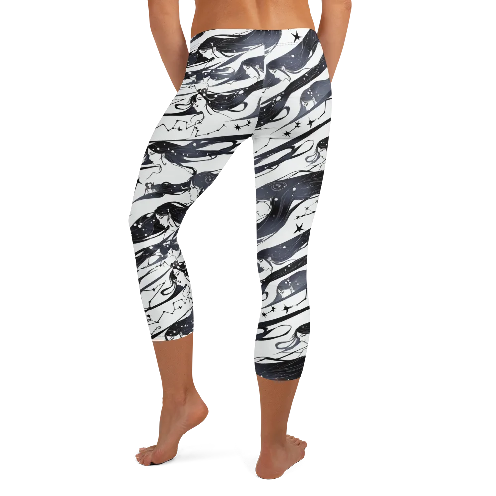 Starbound Reverie on Capri Leggings — Back