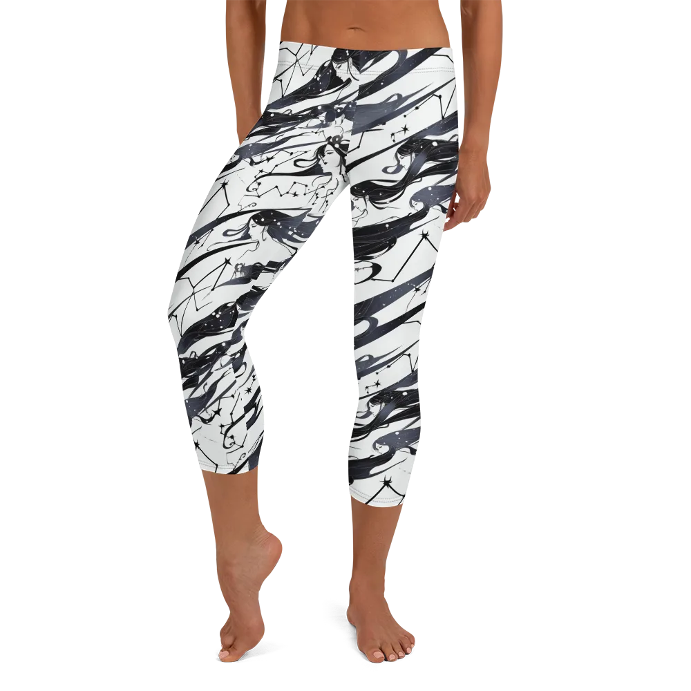 Starbound Reverie on Capri Leggings — Front