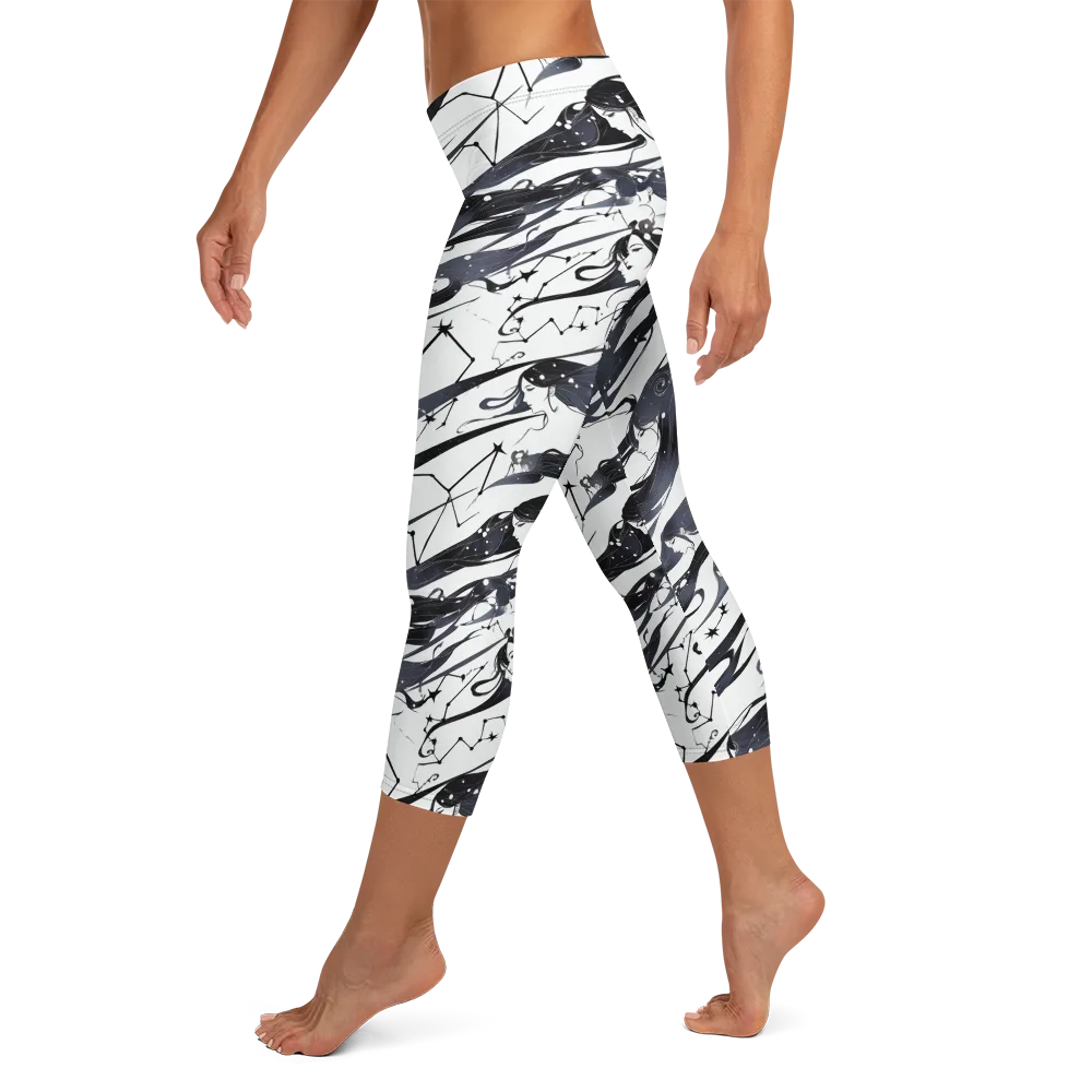 Starbound Reverie on Capri Leggings — Left