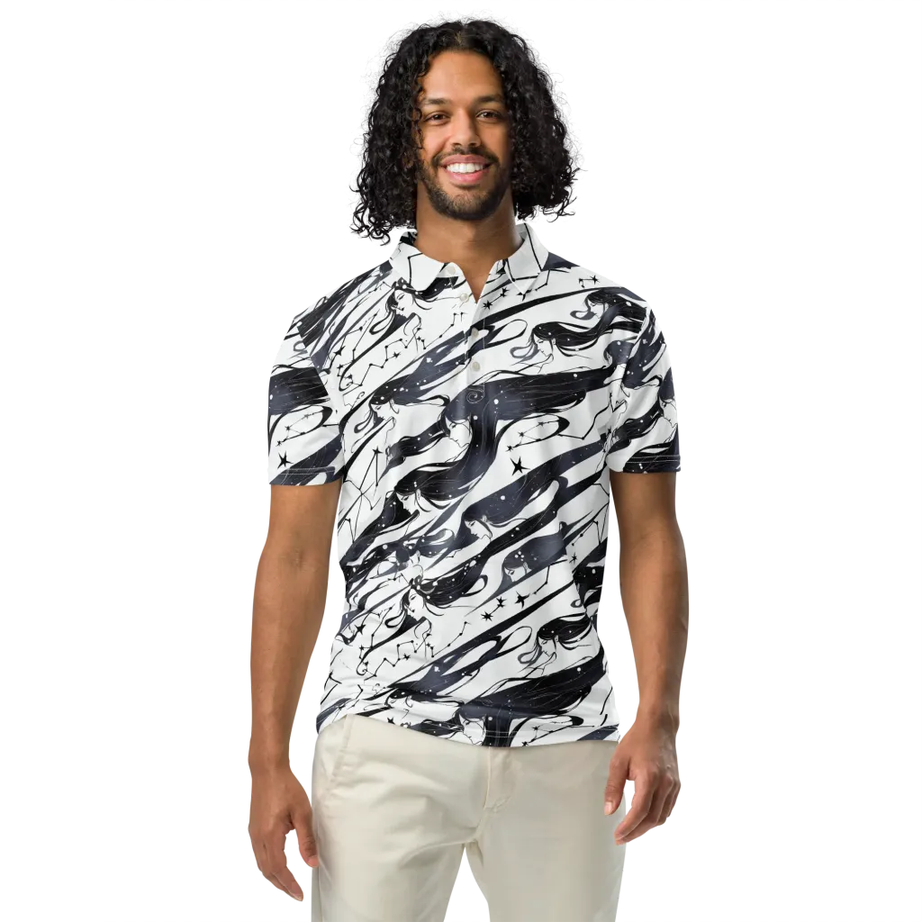 Starbound Reverie on Men's Slim Fit Polo Shirt — Front
