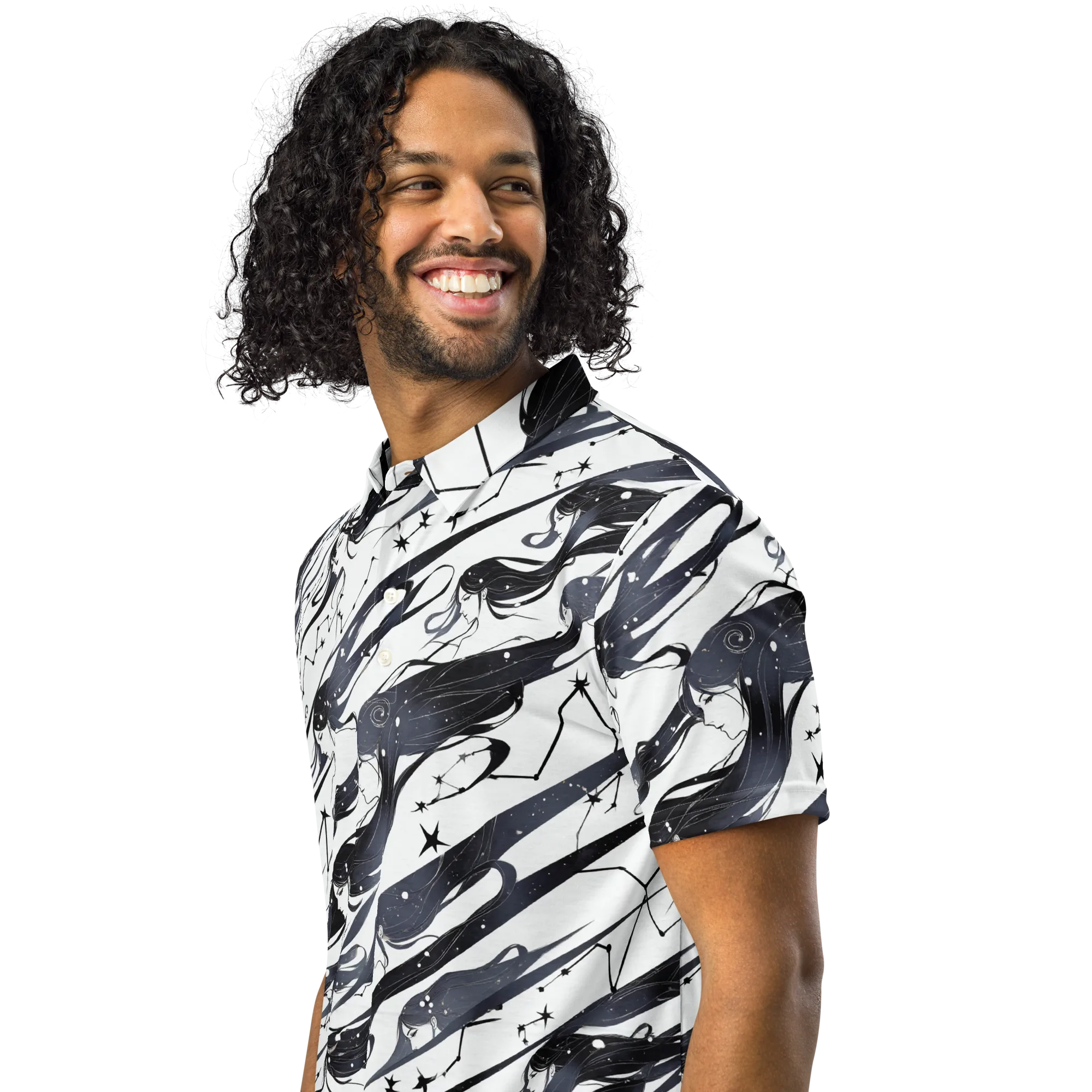 Starbound Reverie on Men's Slim Fit Polo Shirt — Left Front