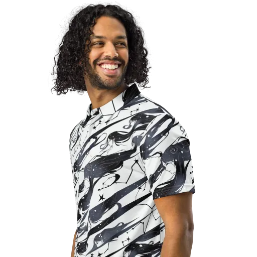 Starbound Reverie on a Men's Slim Fit Polo Shirt