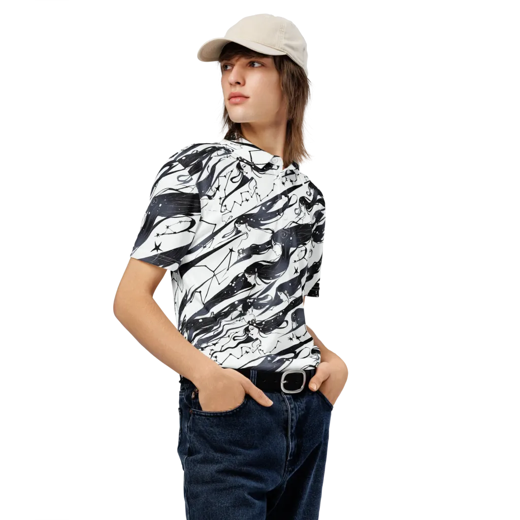 Starbound Reverie on Men's Slim Fit Polo Shirt — Right Front