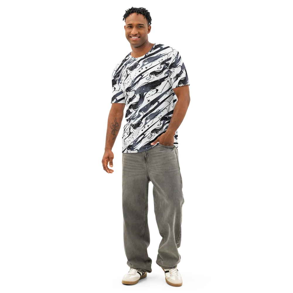 Starbound Reverie on Men's Cotton Crew Neck T-Shirt — Front