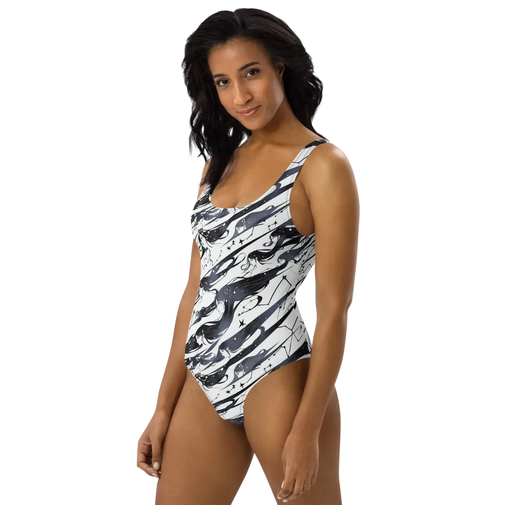 Starbound Reverie on One-Piece Swimsuit — Left