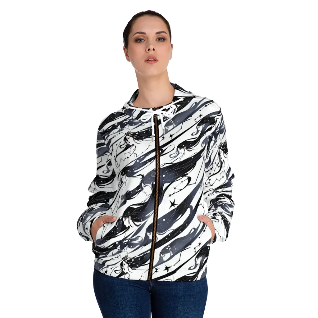 Starbound Reverie on Women's Full-Zip Hoodie — Front On Person