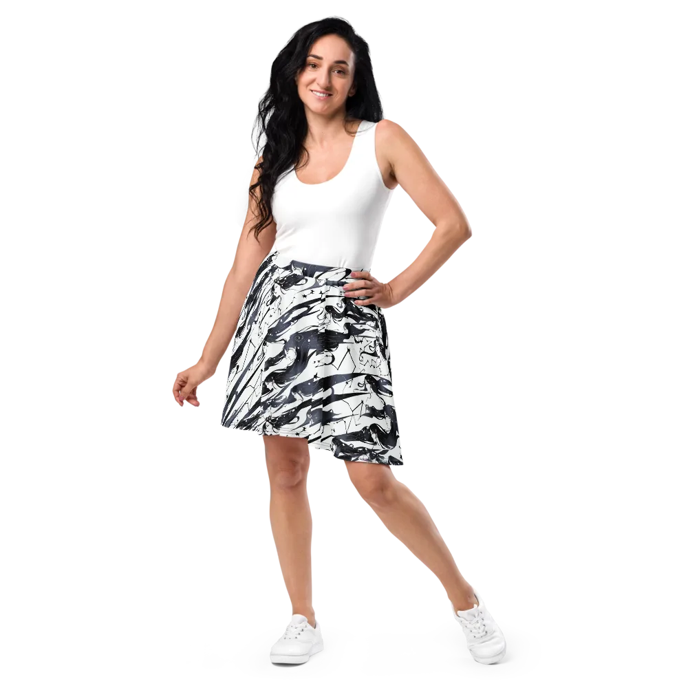 Starbound Reverie on Skater Skirt — Front