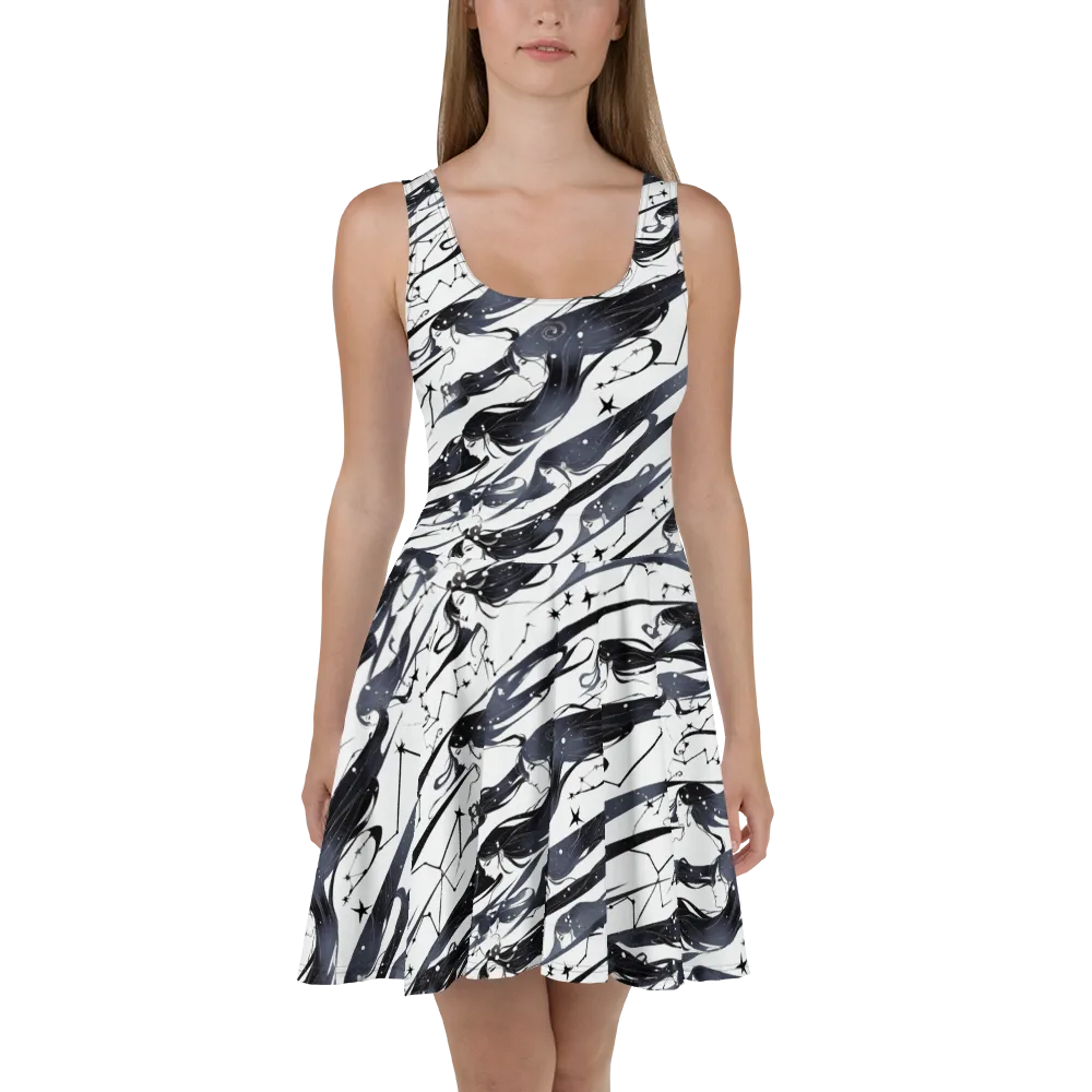 Starbound Reverie on Skater Dress — Front