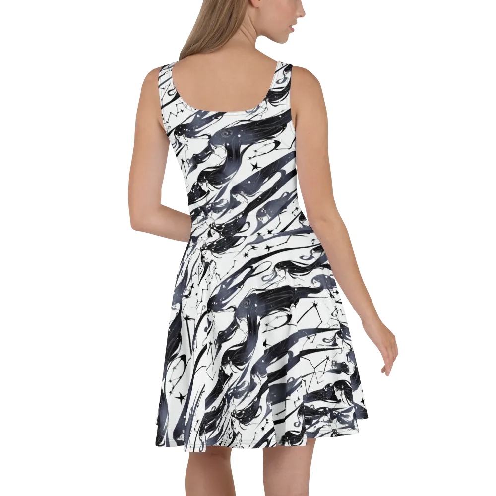 Starbound Reverie on Skater Dress — Back