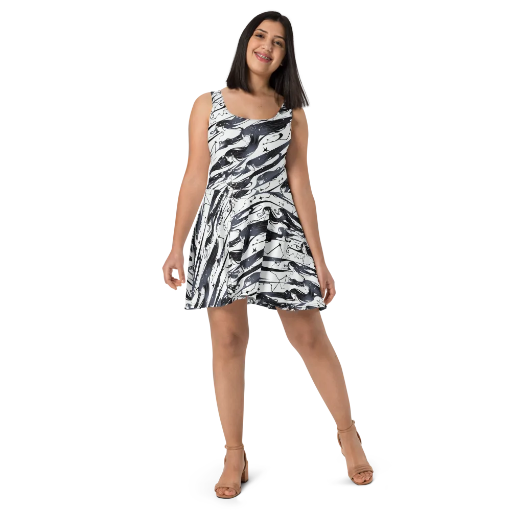 Starbound Reverie on Skater Dress — Front