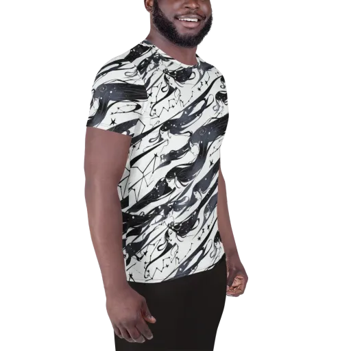 Starbound Reverie on a Men's Athletic T-Shirt