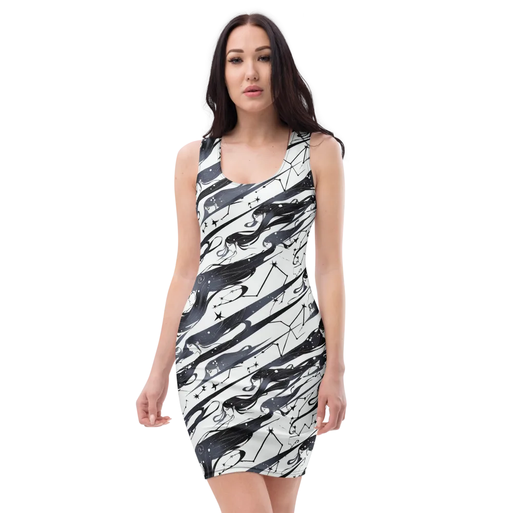Starbound Reverie on Bodycon Dress — Front