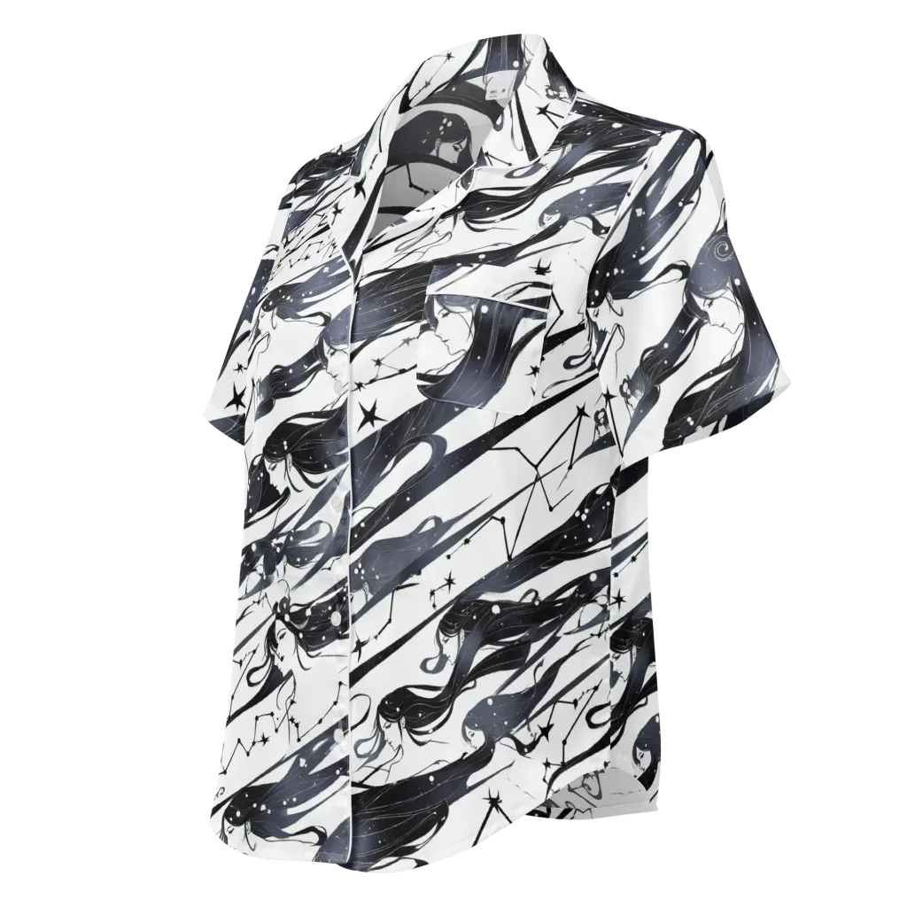 Starbound Reverie on Women's Short Sleeve Pajama Top — Left Front