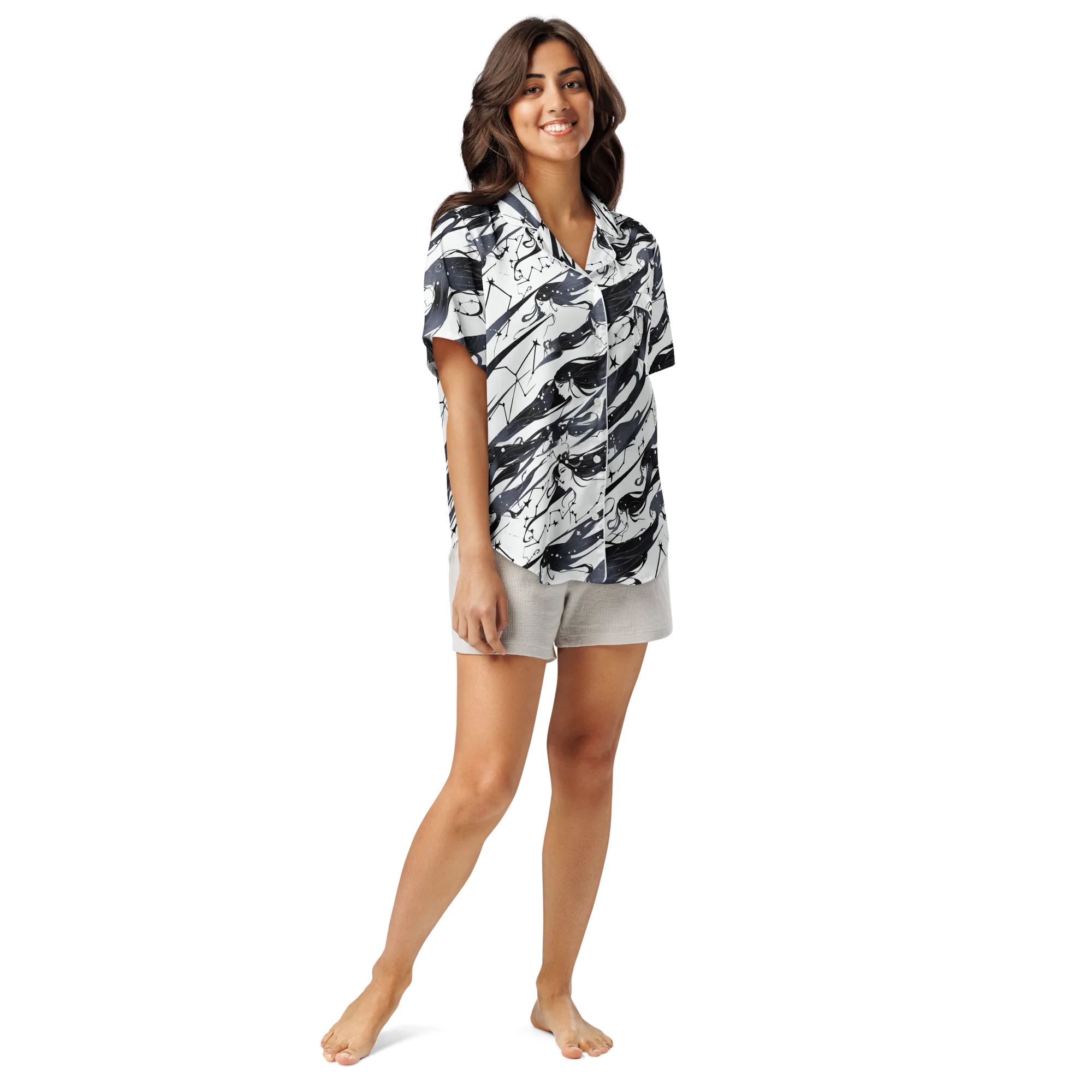 Starbound Reverie on Women's Short Sleeve Pajama Top — Front