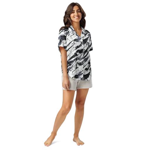 Starbound Reverie on a Women's Short Sleeve Pajama Top