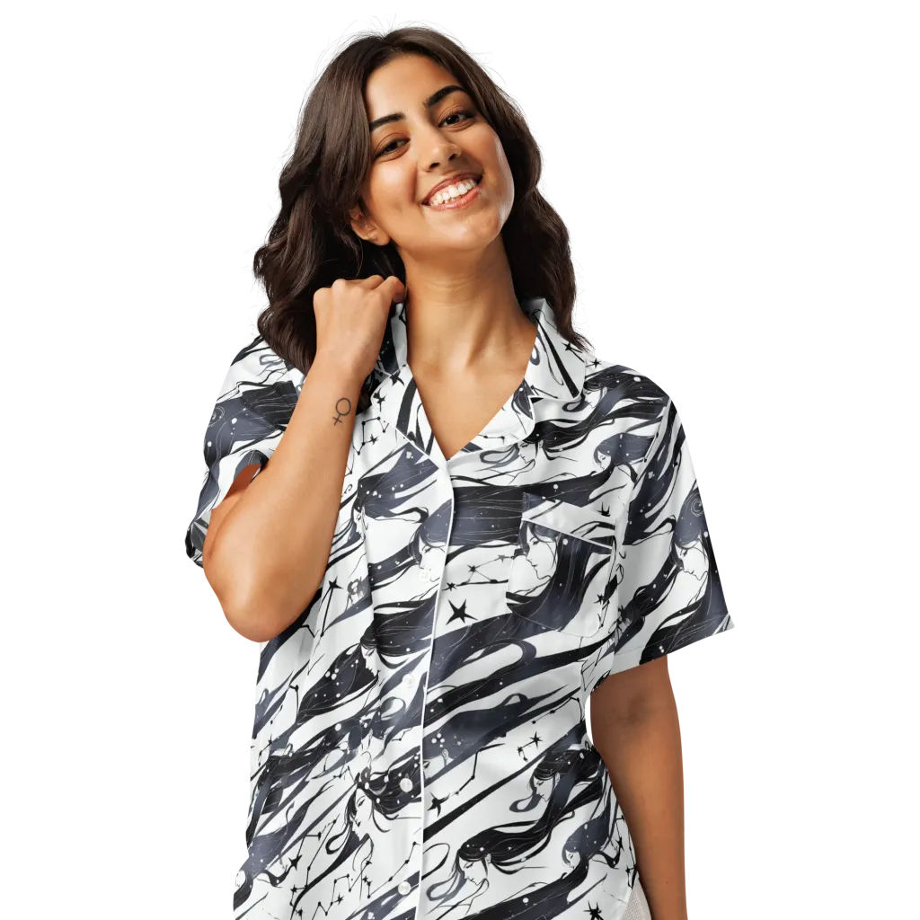 Starbound Reverie on Women's Short Sleeve Pajama Top — Front