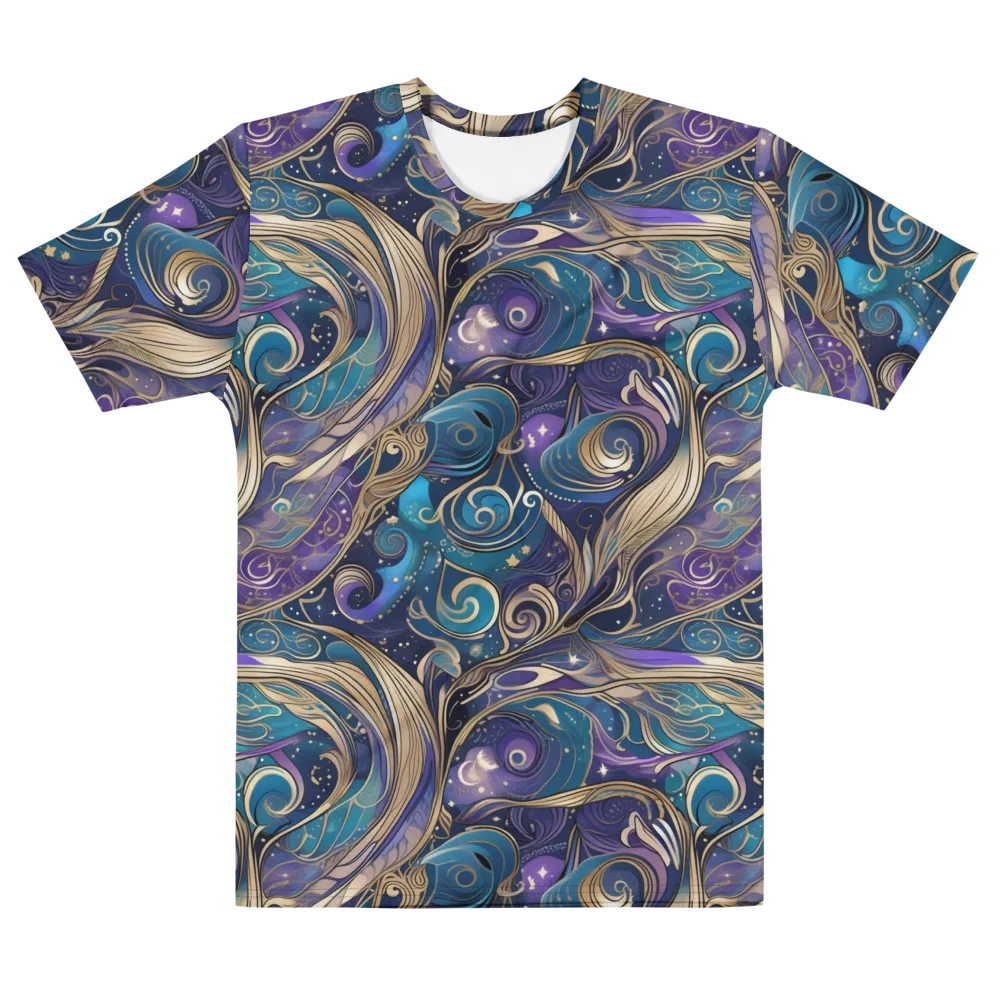 Moonlit Filigree on Men's Cotton Crew Neck T-Shirt — Front