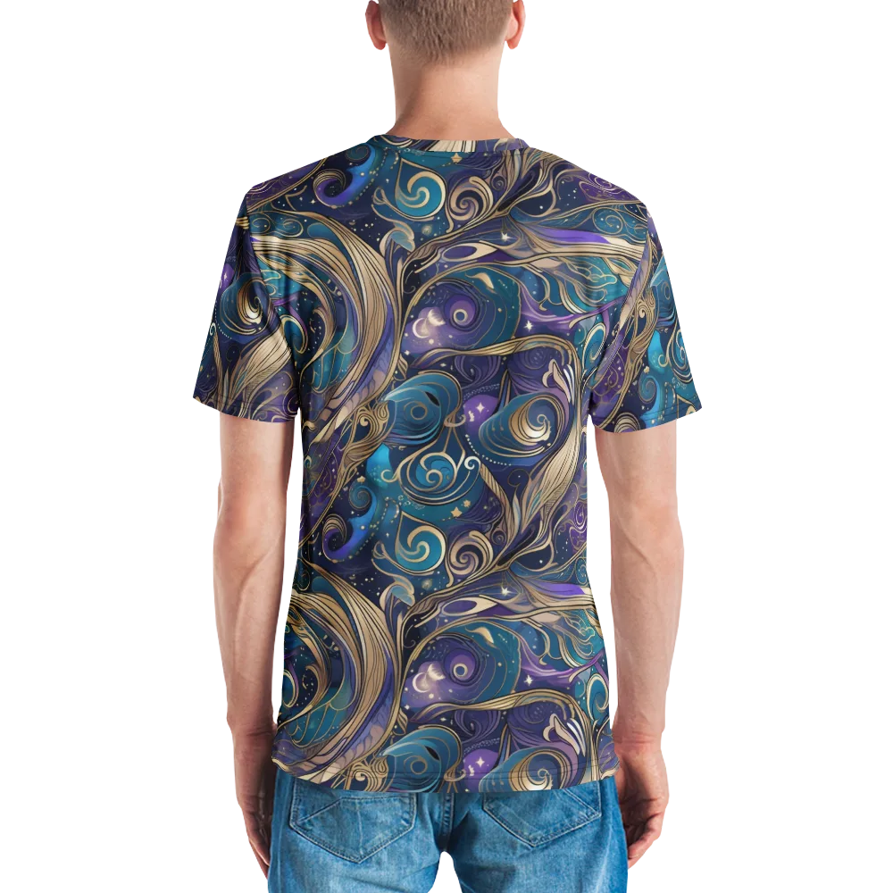 Moonlit Filigree on Men's Crew Neck T-Shirt — Back
