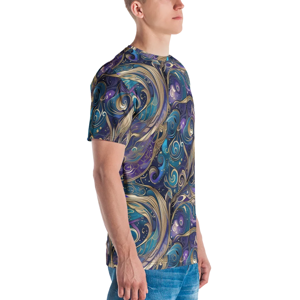 Moonlit Filigree on Men's Crew Neck T-Shirt — Right