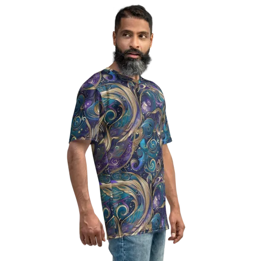 Moonlit Filigree on a Men's Crew Neck T-Shirt