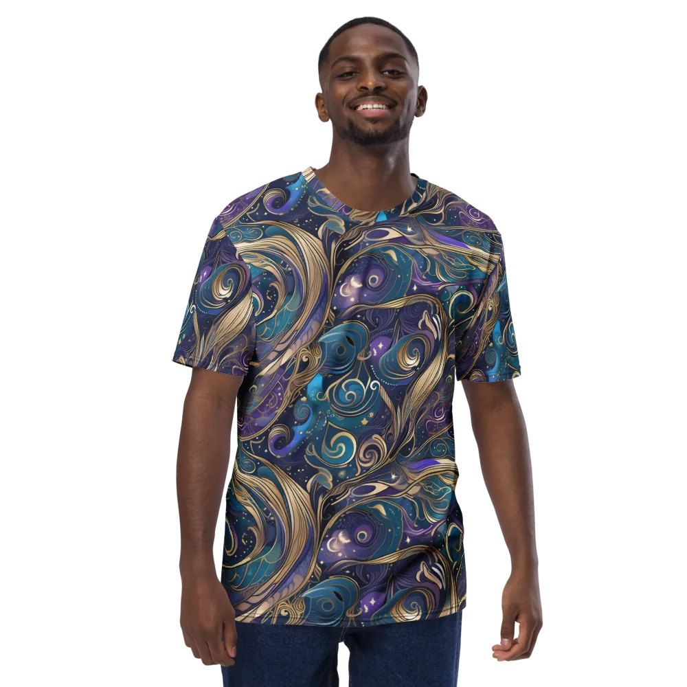 Moonlit Filigree on Men's Crew Neck T-Shirt — Front