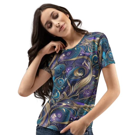 Moonlit Filigree on a Women's Crew Neck T-Shirt