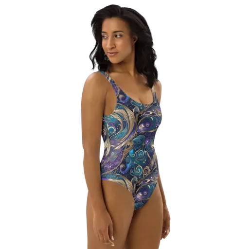 Moonlit Filigree on a One-Piece Swimsuit