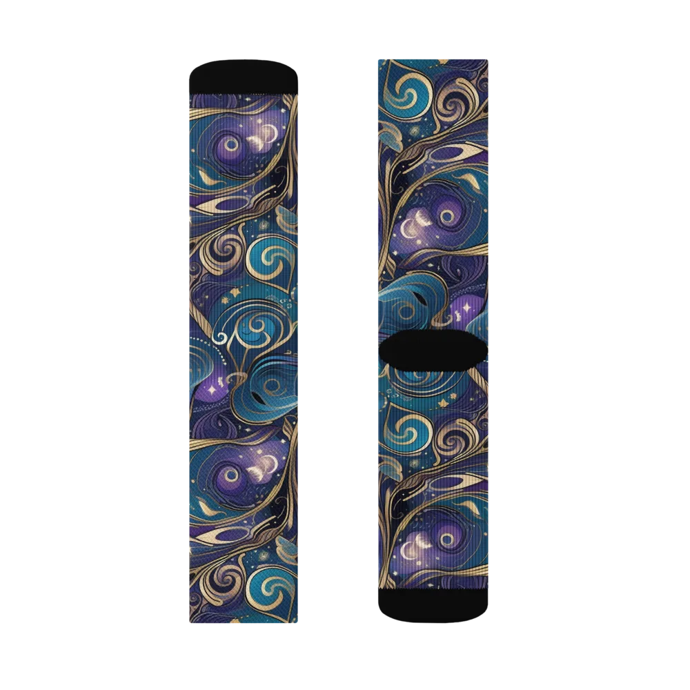 Moonlit Filigree on Socks — Left Sock