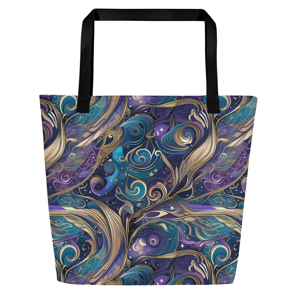 Moonlit Filigree on Large Tote Bag W/ Pocket — Front