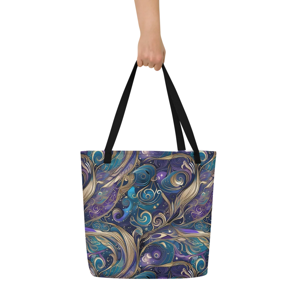 Moonlit Filigree on Large Tote Bag W/ Pocket — Front