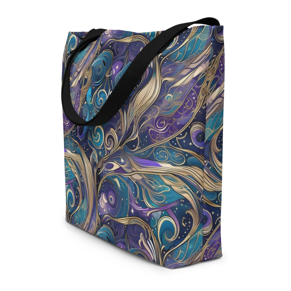 Moonlit Filigree on Large Tote Bag W/ Pocket — Front