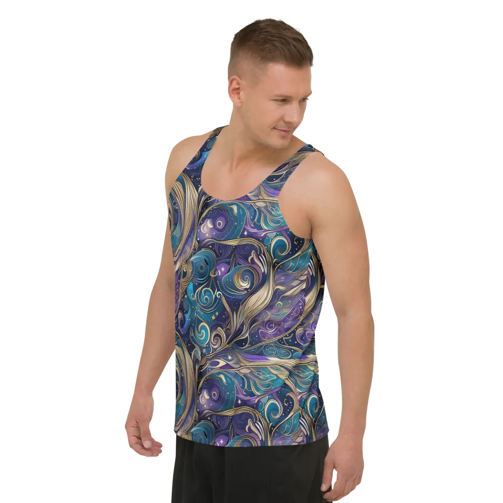 Moonlit Filigree on Men's Tank Top — Left Front