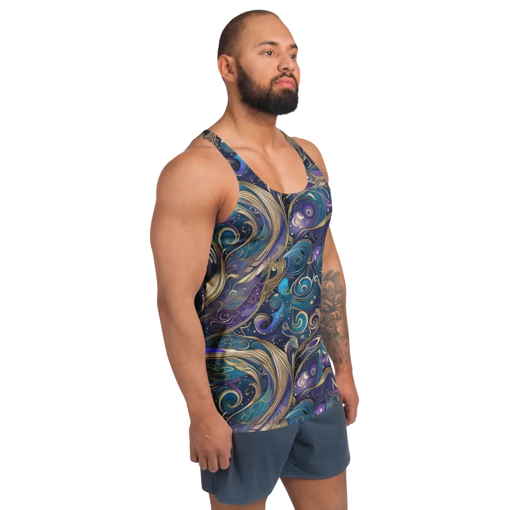 Moonlit Filigree on Men's Tank Top — Right Front
